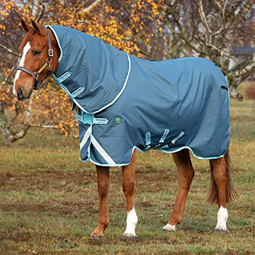 Horseware Amigo Ameco Bravo 12 Plus Medium 250g Turnout Decke mit abhnembarem Halsteil Dark Blue, Größe:6'0