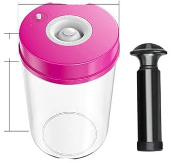 2pcs/set Vacuum Food Storage Container Storage Jars For Vacuum Sealer Airtight Canister with Pump Fresh Keeping Pot-Red 1600ML