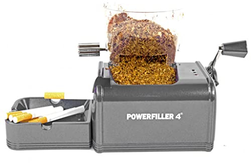 Powerfiller 4 avec Entonnoir XXL | Tubeuse électrique | Machine à tuber cigarettes avec entonnoir | Machine électrique automatique à cigarettes haut de gamme (Plusieurs couleurs : Titane)