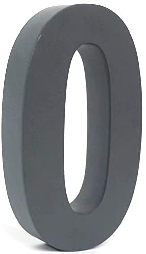 CAVATINY Numero civico 3D in antracite RAL7016 in acciaio inox con scritta Arial, verniciatura a polvere in struttura fine, grigio antracite opaco, antiruggine, altezza 20 cm, profondità 3.5 cm