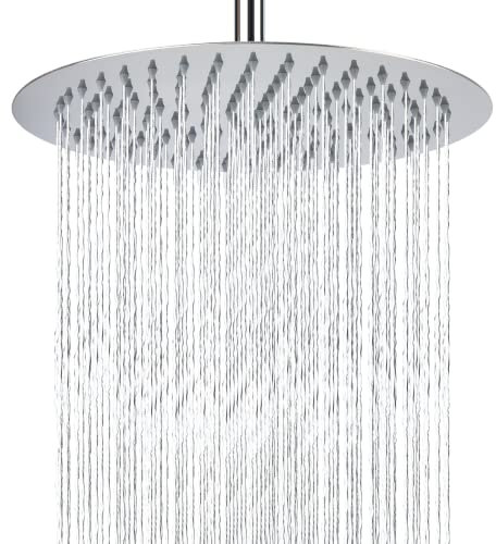 Soffione Per Doccia da 25cm, Markcco Testa Doccia Tonda ad Alta Pressione in Inox 304, Ti Offre Un'Esperienza di Doccia Confortevole Anche a Basse Pressioni d'Acqua