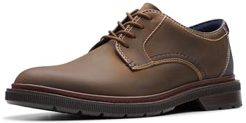 Clarks Burchill Derby Oxford para Hombre, Cera de Abeja Cuero, 47 EU