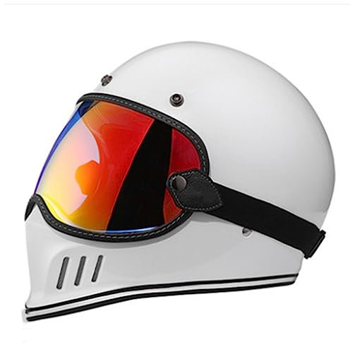MOTESEN Integralhelme Motorradhelm für Damen und Herren Standard Motorrad-Vollvisierhelme ABS All-Season mit farbigem Spiegel