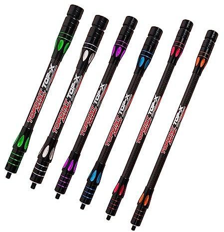 Lamehfyo 10 12 15 Bogen Stabilisator Stange Extender Stoßdämpfer Dämpfung Balance Bar Seitenstange Schalldämpfer für Compound Recurve Bogen (10, Grün)