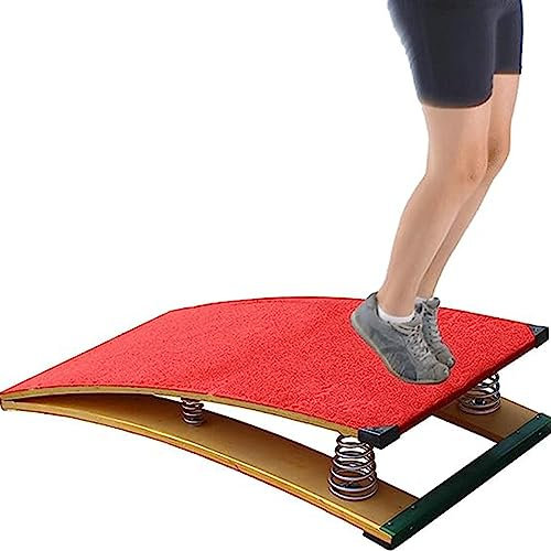 RENLXFI Gymnastik-Sprungbrett, Profi-Sprungbrett gebogen mit 4 Federn, Anfänger-Turner Sportgeräte für Sprung/Training/Fitness