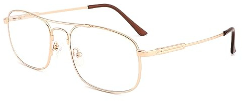 LANLANG lesebrille 3,0 für herren damen mit Flex Memory Titanium,Blaulichtfilter brille,lesehilfe,hohe Auflösung hohe Transparenz, 0~4 dioptrien,anti blaue,Gold