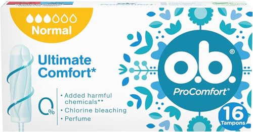 o.b. ProComfort Tamponi con facile inserimento e Protezione Affidabile, 16 Pezzi (Confezione da 5)