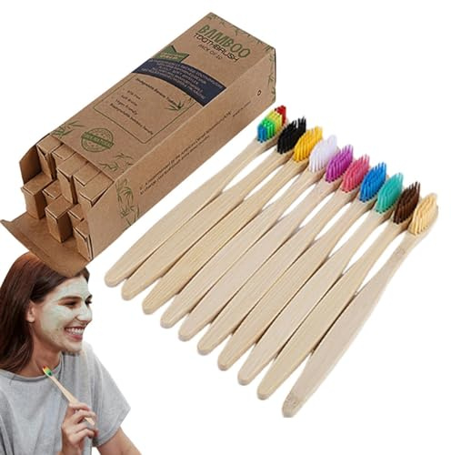 Weiche Borsten-Zahnbürste, -Zahnbürsten mit weichen Borsten, wiederverwendbare Holzzahnbürste, Reise-Set für Damen, Herren und Erwachsene | wiederverwendbare Holzzahnbürste, Reise-Set für Damen, Herren und Erwachsene