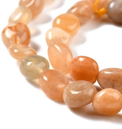 Stiesy Perline di pietra del sole naturali 8-10 mm irregolari pepite perline di pietra dorate burattate perline di pietra per la creazione di gioielli fai da te braccialetti artigianali