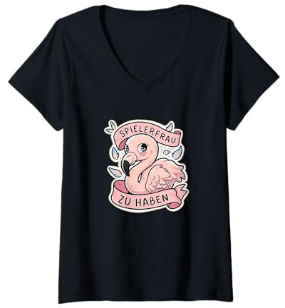 Damen Spielerfrau zu haben Fussball gucken T-Shirt mit V-Ausschnitt