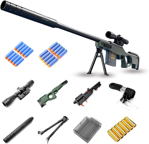 Sniper Rifle Foam Balls with 20 Soft Balls, Sniper Rifle with Scope for Unisex Kids, Blaster Game Set for Boys, Kids and Adults (Kar 98K)