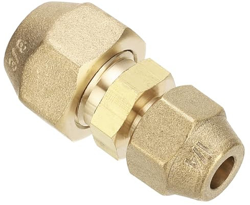 PATIKIL Connettore Giunto Prolunga Tubo 1/4 3/8, Adattatori Riduttori Accoppiatore Tubo Ottone Saldatura Libera 2pz Dadi Svasati per Refrigerazione Condizionatore d'Aria