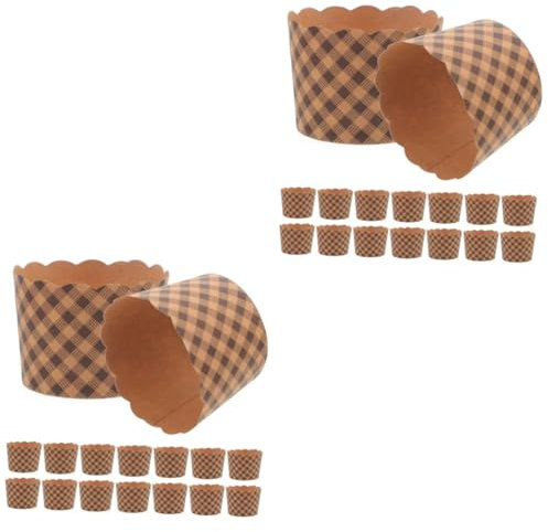 Amosfun 100pcs Cupcake Cases Paper Baking Cups Muffin Liners Kraft Paper Material