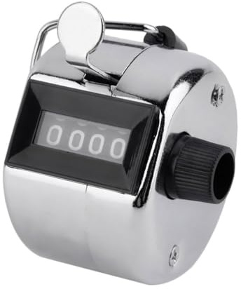 Metall Hand Tally Counter Clicker,Handzähler Zähler,Rundenzähler,Schrittzähler Mechanische,Klicker Counter,Personenzähler,Counter Clicker mit Fingerring Zahlenzählung,für Coaching,Schule,Golf,Silber