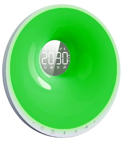 GCBKOPY Sunrise Alarm Clock, Wake Up Light con Simulación De Amanecer, Radio FM y Lámpara De Lectura, Alarmas Duales y Snooze Sleep Aid, Nursery Night Light para Niños, Adultos