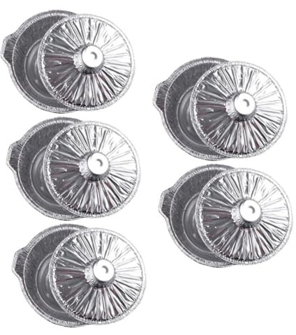 ANDRESLAD 5St Topf aus Aluminiumfolie Pfannen aus Aluminiumfolie Mikrowellen-Alu-Topf Kochtopf aus Aluminium Aluminiumpfannen Lebensmittelbehälter aus Folie Kuchenformen backen Silver