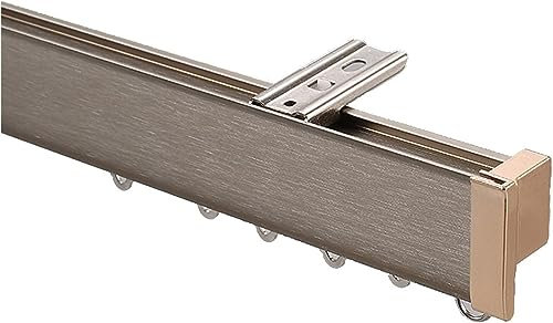 Binario per tenda da soffitto resistente, 6 m, montaggio a parete/soffitto, per esterni, patio, camera da letto, soggiorno, divisorio, finitura champagne
