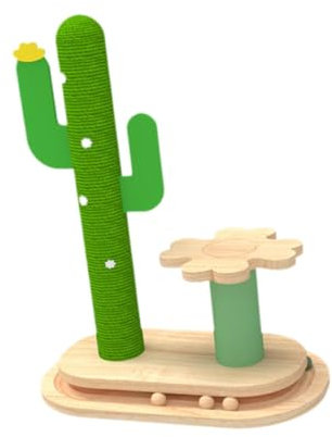 KESOTO Rascadores para Gatos, para trepar Gatos, Protector de Muebles de Juego para Gatos, rascador de Madera, Patas para moler, para Hacer Ejercicio, con Flor