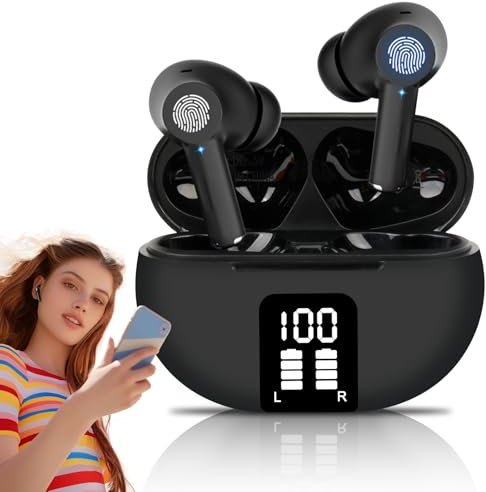 Sprachübersetzer Kohrhörer, 144 Sprachen AI Intelligenter Bluetooth Übersetzungs Earbuds, HD Rauschunterdrückung M10 Übersetzer Kohrhörer mit APP, Unterstützt Musik und Zwei-Wege-Übersetzung