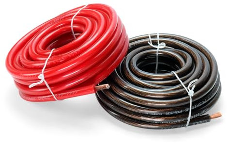 4 Gauge automotive wire, Silicon Soft (16ft Black+16ft Red) CCA Wire Car Audio Battery Cable, 4AWG Power/Ground Welding Cable Electrical Wire for Audio RV RC Trailer Repair Speaker Amp 12V