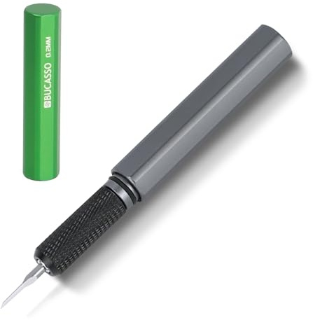 Bucasso Model Scriber, Line Scriber with Tungsten Steel Blades, Model Scribing Tool for Modeling Hobby, RG Scale Model, Gundam Model Kit, Plastic Models, Resin GK Carved Engraved Lines (0.2MM)