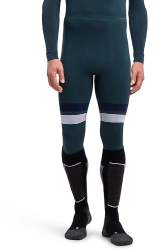 FALKE herr Baselayer-byxor Maximum Warm 3/4 M Ti funktionsmaterial snabbtorkande 1 styck, grön Holly 7385 trend, L