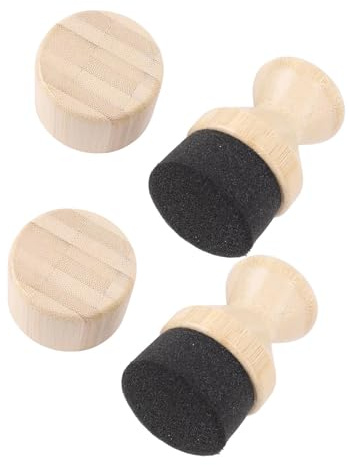 Cutting Board Oil Applicator, 2 Pack Oil Wax Applicator Sponge Brush Set, Bambusoideae Holder for Wooden Spatula Spoon, Cutting Board Oil Applicator