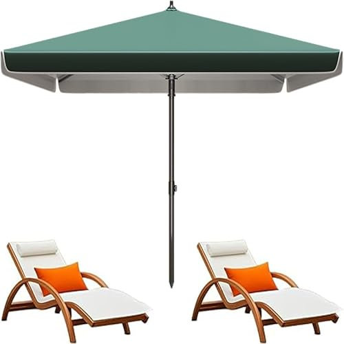 YFQYRB Ombrelli All'aperto per Patio Portatile, Ombrello da Tavolo 2x2m 2.5x2.5m 3x3m, Ombrellone da Spiaggia Quadrato, Ombrellone da Mercato Moderno(Dark Green,1.8x2.2m/6x7.2ft)