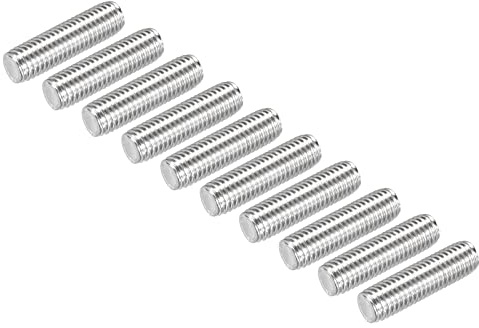 QUARKZMAN 10 Stück Gewindestange M10 x 35mm Gewindestab Messing Gewindestifte Metrische Vollgewindestange Gewindebolzen für Möbel Maschinen Schraubverbindungen