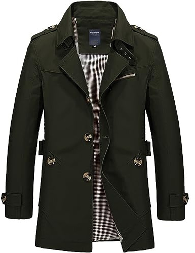 Fulidngzg Cappotto Uomo Invernale In Cotone Con Tasche E Bottoni Giacca A Vento Elegante Casual Trench Spolverino Leggero Primaverile Autunno Mezza Stagione Giubbotto Softshell 100 Grammi Per Lavoro