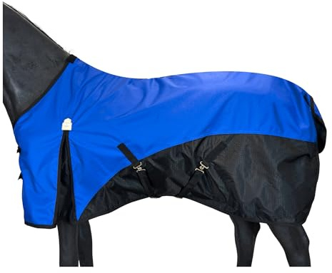 600D Ripstop-Pferdedecke, leicht, ohne Füllung, wasserabweisend und atmungsaktiv, für Frühling und mildes Wetter, mit Anti-Reib-Fleece-Widerrist