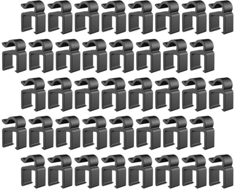 Plastic Cable Clip 40pcs for Phone and Microphone Wires Black | Cable Fixing Holder, Easy Installation, Tough Plastic Build, Recording and Home Use, Universal Fit
