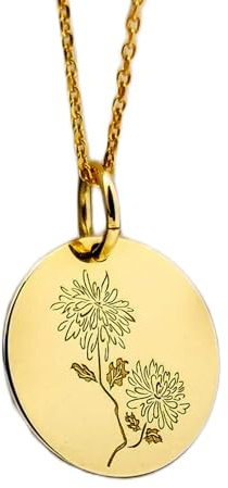 925 Silver necklace 24mm|18 inch chain|plated chrysanthemum pendant|november birth flower necklace|birthmonth jewelry|chrysanthemum charm|birth flower necklace|gold plating jewelry |PEND_FIZA_0303