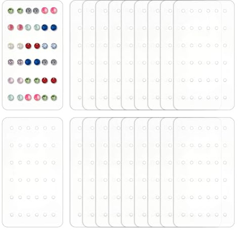 OLYCRAFT 18 Stück Acryl Ohrring Präsentationskarten 24 Löcher Klarer Ohrring Organisator Tragbarer OhrringHalter Schmuck Organizer Halter Präsentationsständer für Zuhause Reise Stecker