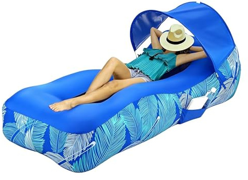 Vitsrisea Aufblasbarer Sessel Campingsofa mit Sonnendach
