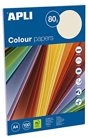 APLI 15278 - farbig sortiertes Papier in PASTEL-Tönen, A4, 80g, 100 Blatt