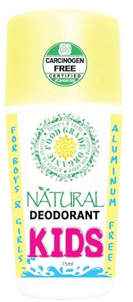 KIDS 100% Natural Organic Healthy Roll On Deodorant for Children Healing Detox Aluminum-Free Carcinogen Free Certified Vegan Paleo Keto Rollon non-toxic (ORIGINAL)