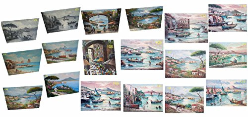 Dipinto Quadro Olio su Tela 50x70 cm Panorama Napoli pulcinella Capri a Scelta, compra e Manda Messaggio con Articolo,per CASA Bar RISTORANTI, li Facciamo su ordinazione Omaggio Portachiavi