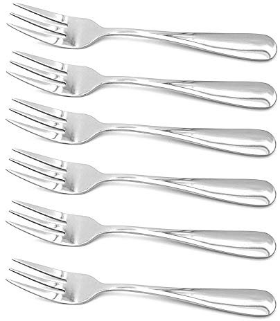 YFOX 6 Stück Edelstahlgabel Kuchengabel Obstgabel können spülmaschinengeeignet werden
