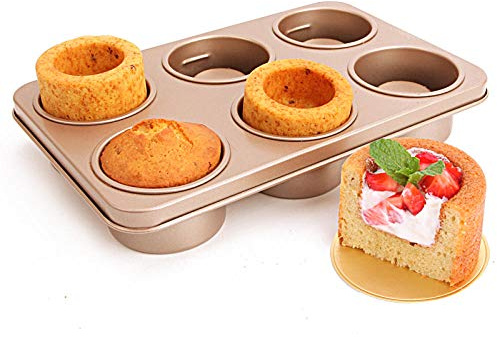 Kuchenform,6 Löcher Tasse Form Kuchenform Pfanne Antihaft Shortcake Pfanne Essbare Schüssel Schüssel Maker Laib Mini Muffins 1St