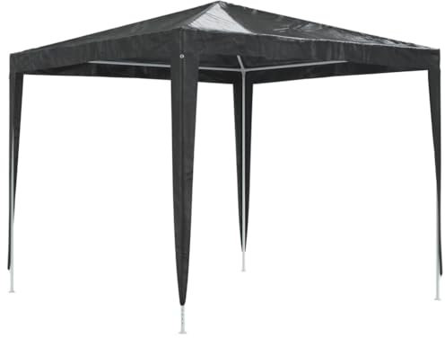 vidaXL Tente de Réception Professionnelle Tonnelle de Patio Chapiteau de Jardin Pavillon d'Extérieur Belvédère Terrasse 2,5x2,5 m Anthracite 90 g/m²