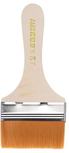 sourcing map 7 Paint Brush 3 Width Soft Nylon Bristle with Wood Handle for Wall, Cabinets, Fences Yellow