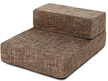 Galatée Hundetreppe, Waschbare Und Abnehmbare Haustierrampe Mit Reißverschlussabdeckung, Hundestufen Für Bett Und Sofa, Haustiertreppe Mit Rutschfester Unterseite(2 Stockwerke Treppen, Braun)