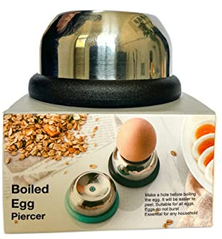pierce the eggshell/Generic Egg Piercer Egg Punch Stainless Steel Egg Prickers Hard Boiled Egg Piercer simple easy egg hole puncher egg poacher Egg Separator Tool Hard Boiled Hole Seperater Tool,Black