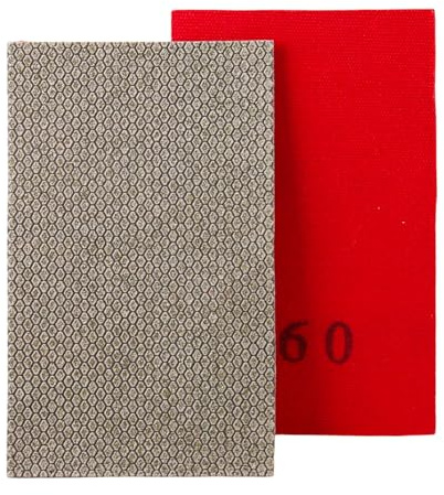 HOMESOM Papel de lija de diamante galvanizado, papel de lija abrasivo grano 60 para piedras de cerámica de vidrio
