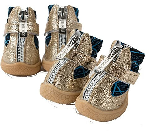 YUEMOL Hundeschuhe 4 STÜCKE Herbst- und Winter-Hundeschuhe, verwendet for kleine und mittelgroße Teddy-Hundeschuhe Bibear-Reißverschluss-Fußabdeckungs-Haustierschuhe (Color : A, Size : 1#)