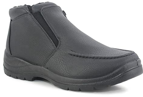 Dr Keller Mens Thermal Fleece Lined Zip Up Gusset Warm Winter Casual Smart Formal Chukka Ankle Boot Shoes (Black, uk_footwear_size_system, adult, men, numeric, medium, numeric_12)