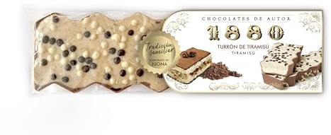 1880 Turrón Chocolates de Autor Tiramisú, 200 g | Textura cremosa, hecho en España, ideal para regalar, para compartir o como capricho, dulce navideño