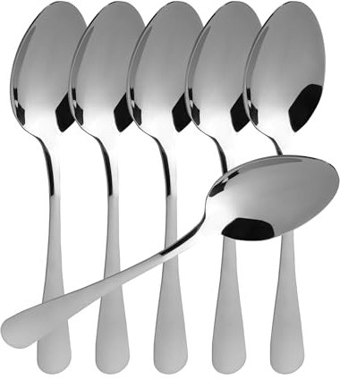 BESCH 6 Cucharas de Sopera Acero Inoxidable 20 x 4.5 cm
