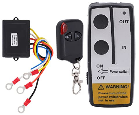 Kit Telecomando Verricello Wireless con Ricevitore Interruttore Telecomando Verricello Wireless 12V 24V 75ft Accessorio Universale a Lungo Raggio